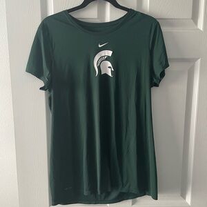Nike Green T-Shirt with Michigan State Spartan Logo